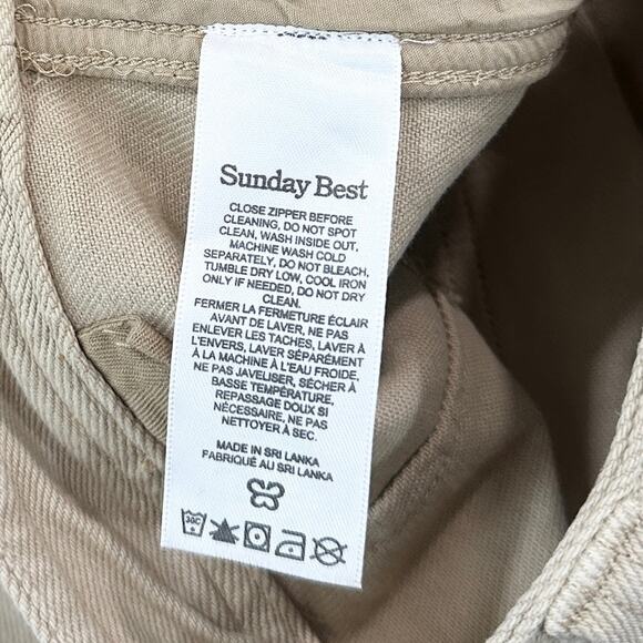 Aritzia Sunday Best Jaden Pant Mid Rise Chino Tan Size 6 Neutral - Picture 7 of 8